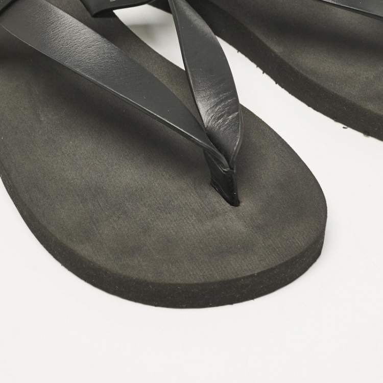 Pre Owned Giuseppe Zanotti Black Leather Nevada Flat Sandals Size 43