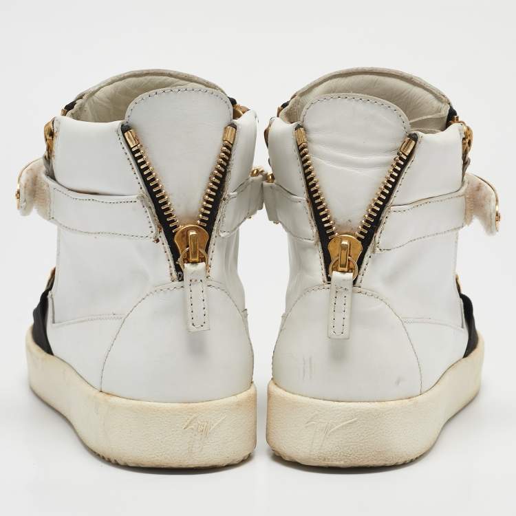 Pre Owned Giuseppe Zanotti White Leather High Top Sneakers Size 39