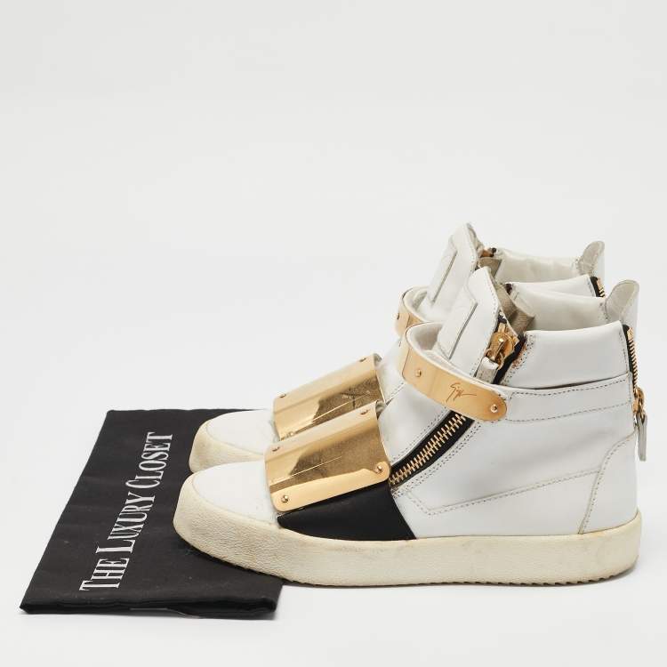 Pre Owned Giuseppe Zanotti White Leather High Top Sneakers Size 39