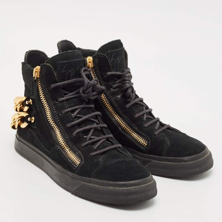 Pre Owned Giuseppe Zanotti Black Suede Kriss High Top Sneakers Size 39
