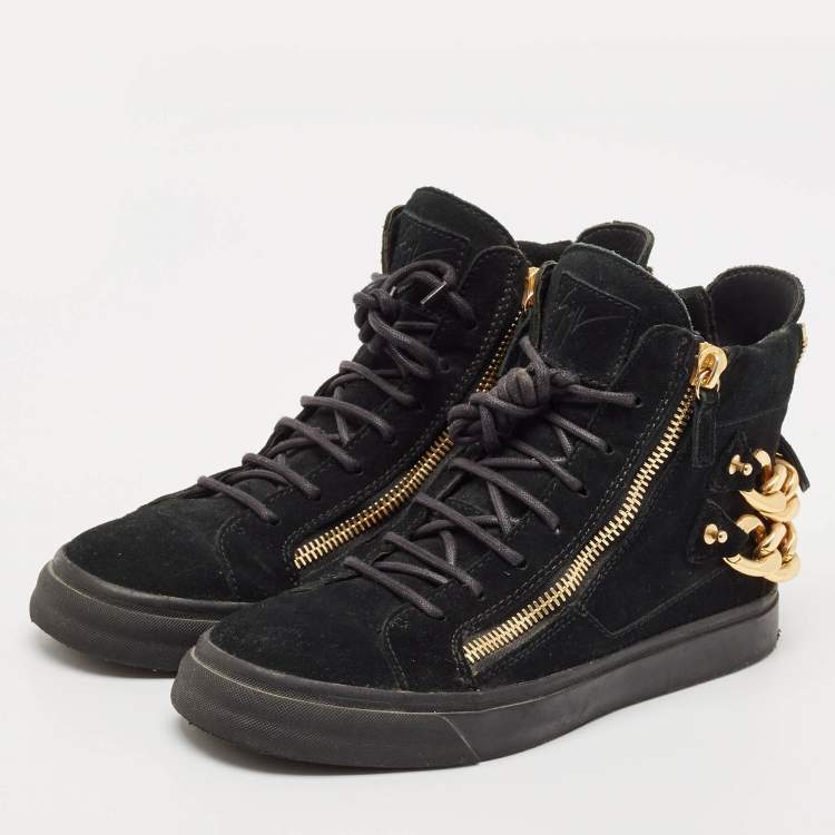 Pre Owned Giuseppe Zanotti Black Suede Kriss High Top Sneakers Size 39