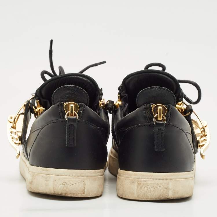 Pre Owned Giuseppe Zanotti Black Leather Low Top Sneakers Size 41