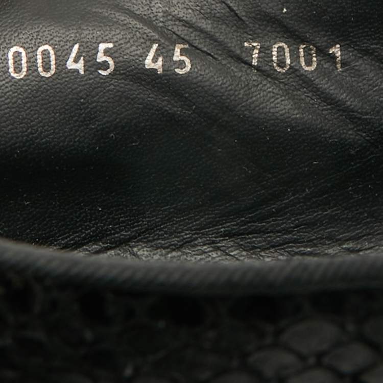 Pre Owned Giuseppe Zanotti Black Snakeskin Embossed Leather Smoking Slippers Size 45