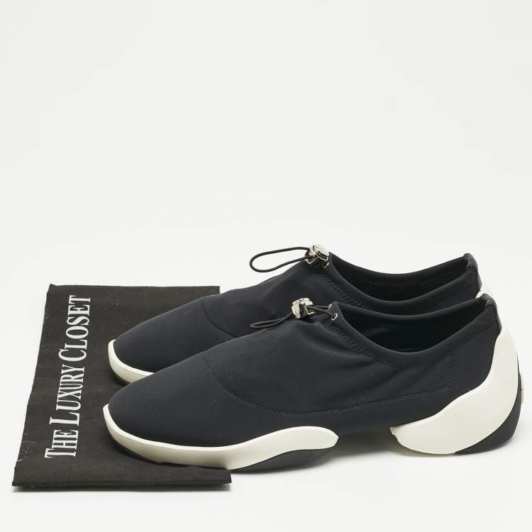 Pre Owned Giuseppe Zanotti Black Neoprene Light Jump Slip On Sneakers Size 41.5