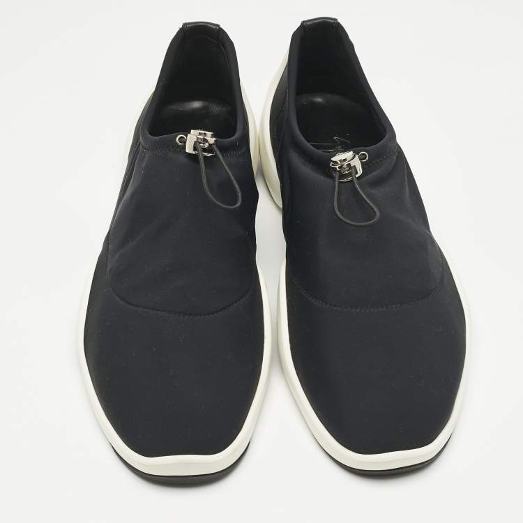 Pre Owned Giuseppe Zanotti Black Neoprene Light Jump Slip On Sneakers Size 41.5