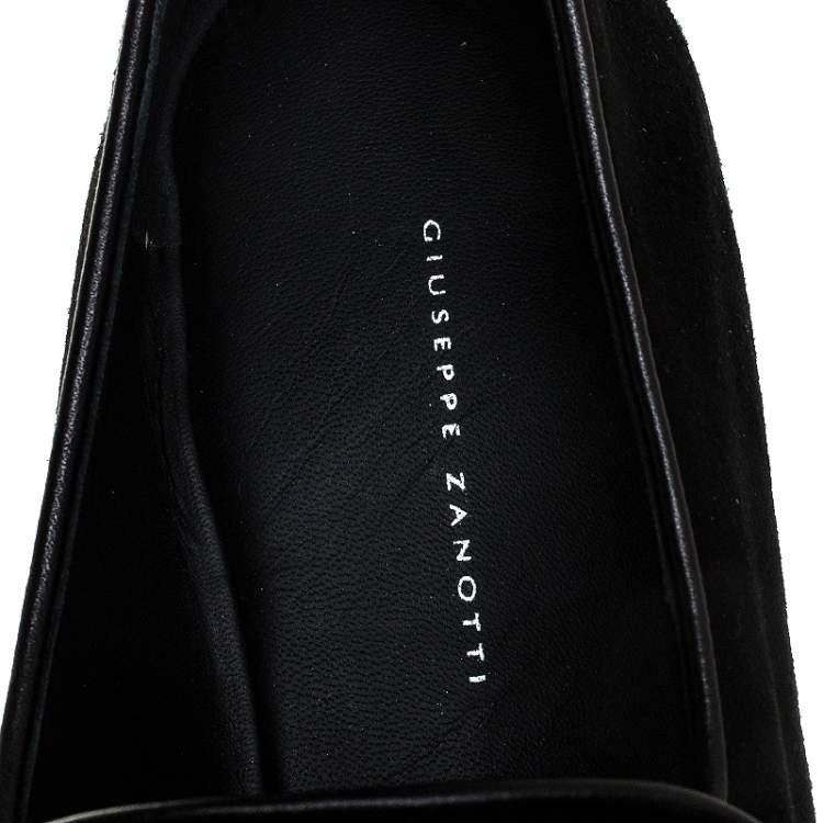 Pre Owned Giuseppe Zanotti Black Suede Smoking Slippers Size 43