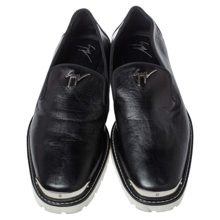 Pre Owned Giuseppe Zanotti Black Leather Slip On Sneakers Size 44