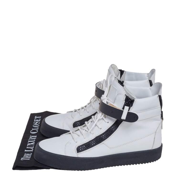 Pre Owned Giuseppe Zanotti White Leather May Birel Sneakers Size 43
