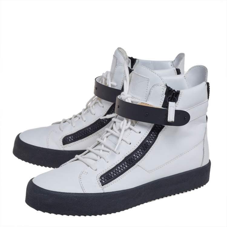 Pre Owned Giuseppe Zanotti White Leather May Birel Sneakers Size 43