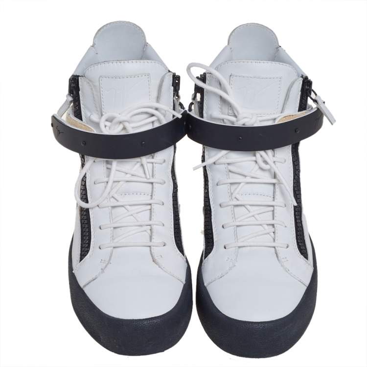 Pre Owned Giuseppe Zanotti White Leather May Birel Sneakers Size 43