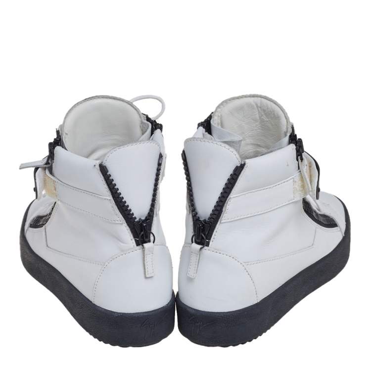 Pre Owned Giuseppe Zanotti White Leather May Birel Sneakers Size 43