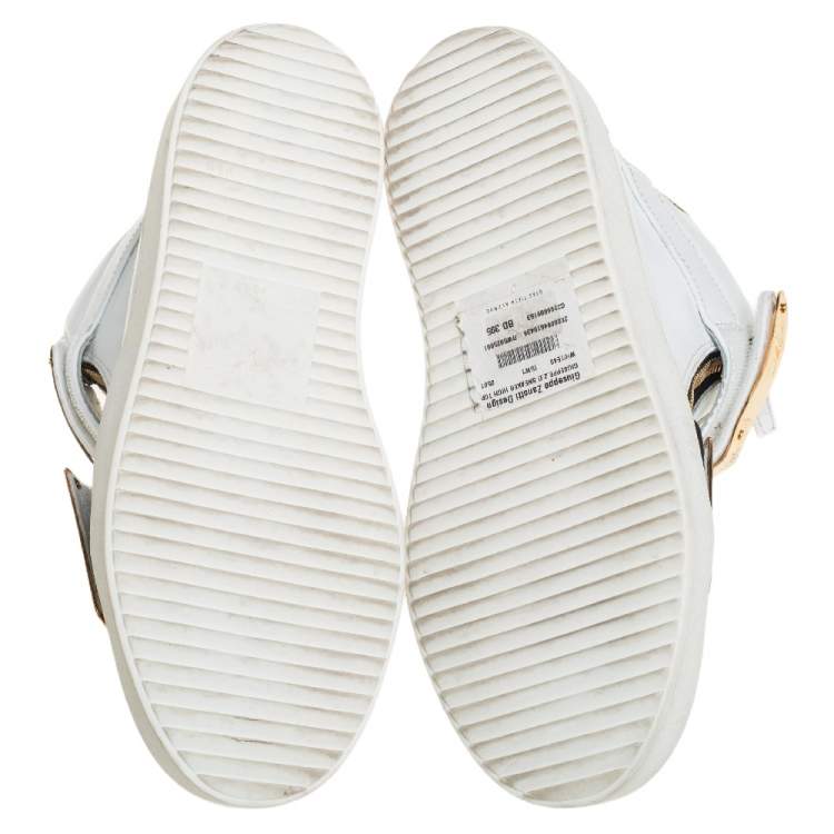 Pre Owned Giuseppe Zanotti White Leather High Top Sneakers Size 40