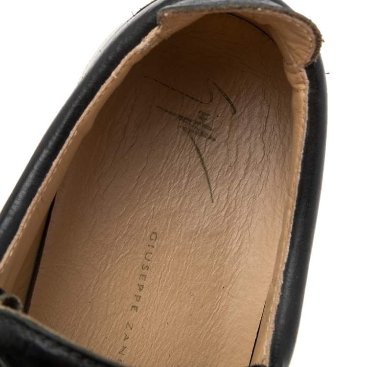 Pre Owned Giuseppe Zanotti Black Leather Frankie Sneakers Size 42 