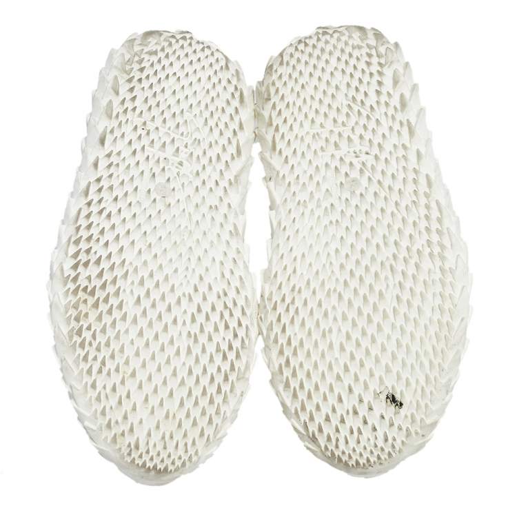 Pre Owned Giuseppe Zanotti White Leather and Mesh Urchin Sneaker Size 42