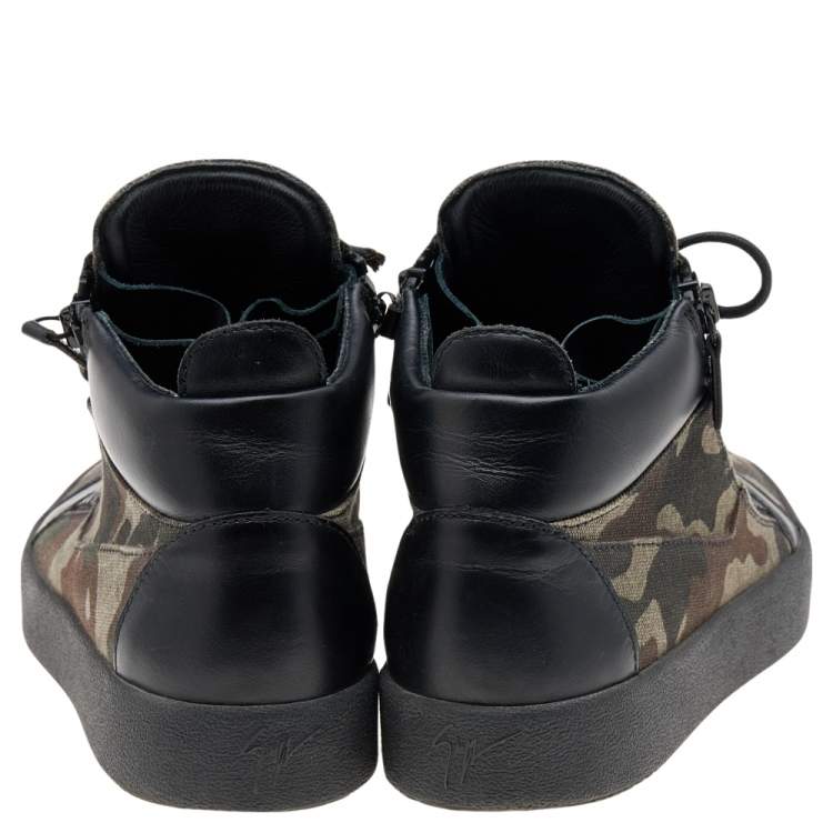 Pre Owned Giuseppe Zanotti Multicolor Camouflage High Top Sneakers Size 43