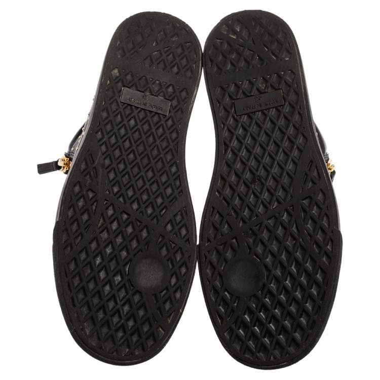 مملوكة مسبقًا Giuseppe Zanotti Black Leather Studded High Top Sneakers Size 43
