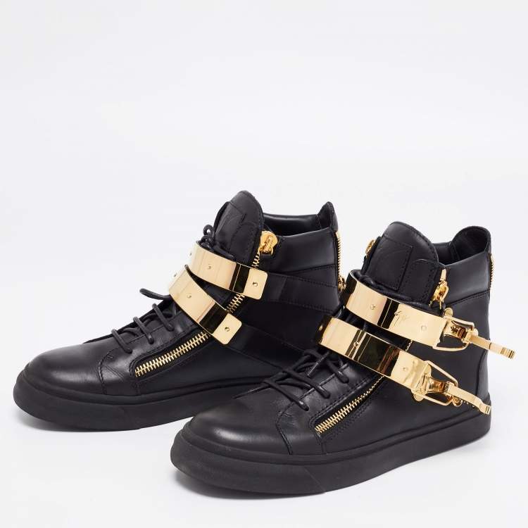 Louis Vuitton Women s Silver & Black Sequin Leather Straps High-Top  Sneakers.