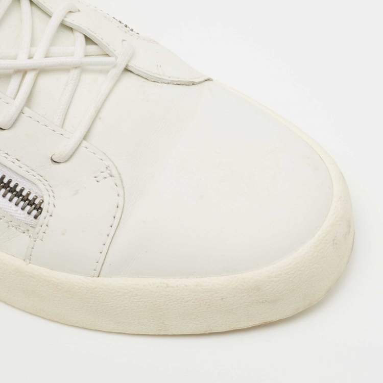 Pre Owned Giuseppe Zanotti White Leather Spikes High Top Sneakers Size 46