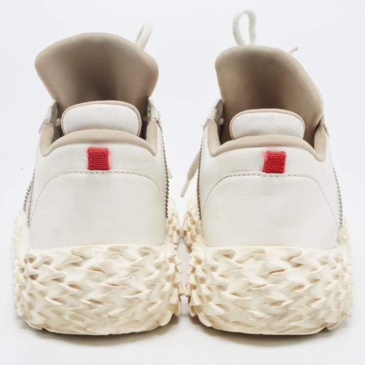 Pre Owned Giuseppe Zanotti White Leather Urchin Low Top Sneakers Size 40