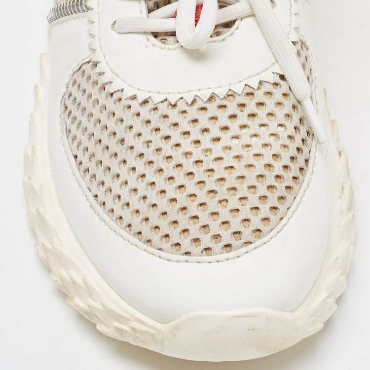 Pre Owned Giuseppe Zanotti White Leather Urchin Low Top Sneakers Size 40