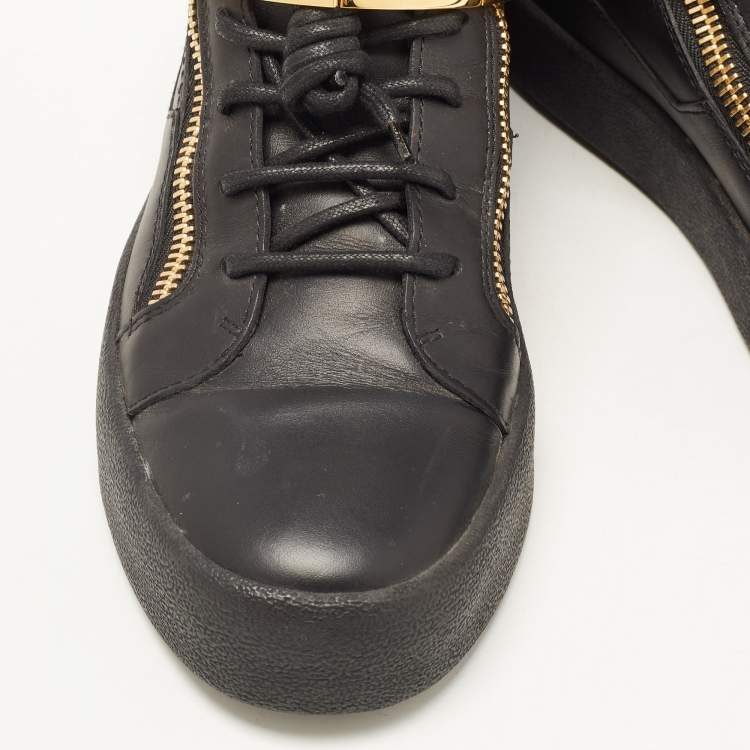 Pre Owned Giuseppe Zanotti Black Leather High Top Sneakers Size 40