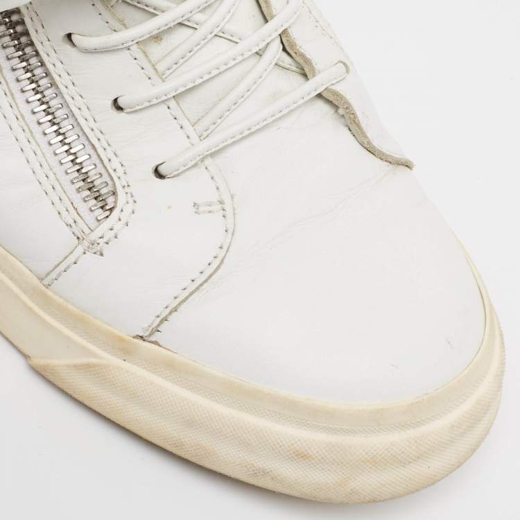 Pre Owned Giuseppe Zanotti White Leather High Top Sneakers Size 40