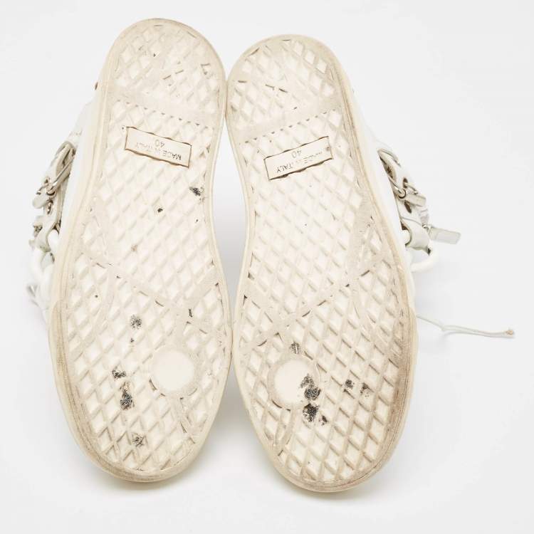 Pre Owned Giuseppe Zanotti White Leather High Top Sneakers Size 40
