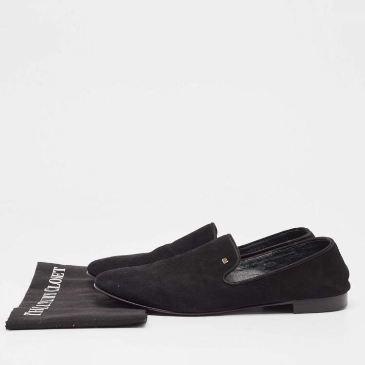Pre Owned Giuseppe Zanotti Black Suede Kevin Smoking Slippers Size 44