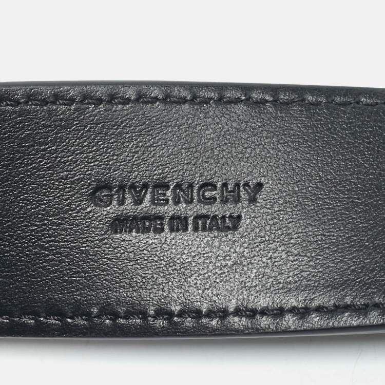 Pre Owned Givenchy Black Leather Buckle Belt 90CM