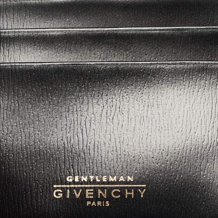 Pre Owned Givenchy Black Glossy Leather Bifold Compact Wallet