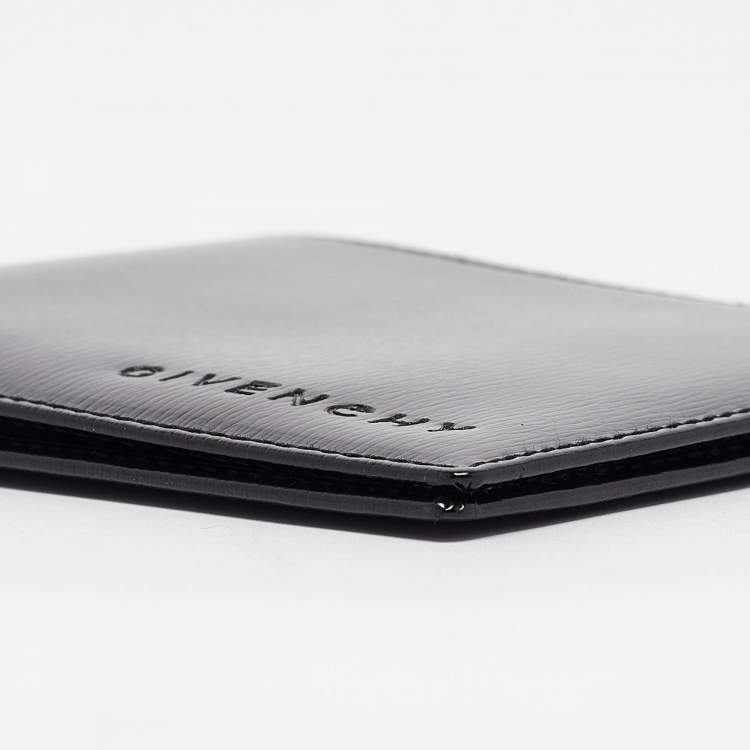 Pre Owned Givenchy Black Glossy Leather Bifold Compact Wallet