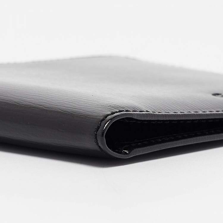 Pre Owned Givenchy Black Glossy Leather Bifold Compact Wallet