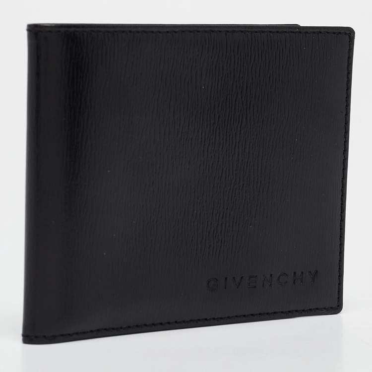 Pre Owned Givenchy Black Glossy Leather Bifold Compact Wallet