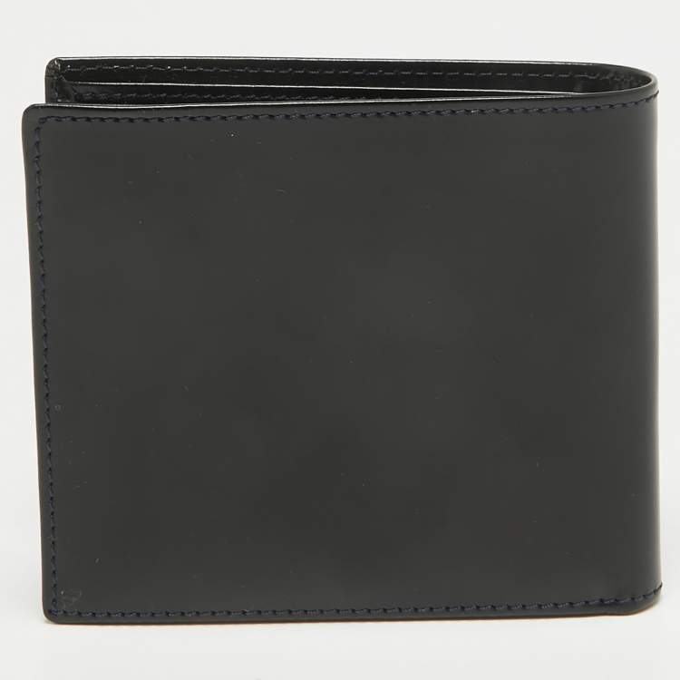 Pre Owned Givenchy Black Glossy Leather Logo Bifold Wallet