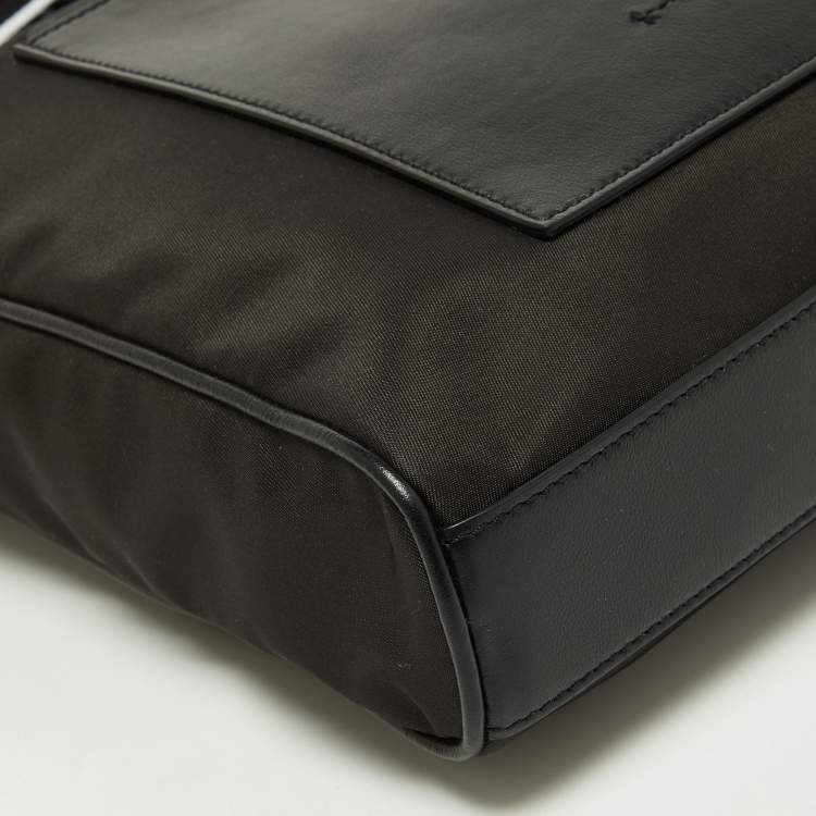 Pre Owned Givenchy Deep Green/Black Nylon and Leather Messenger Bag