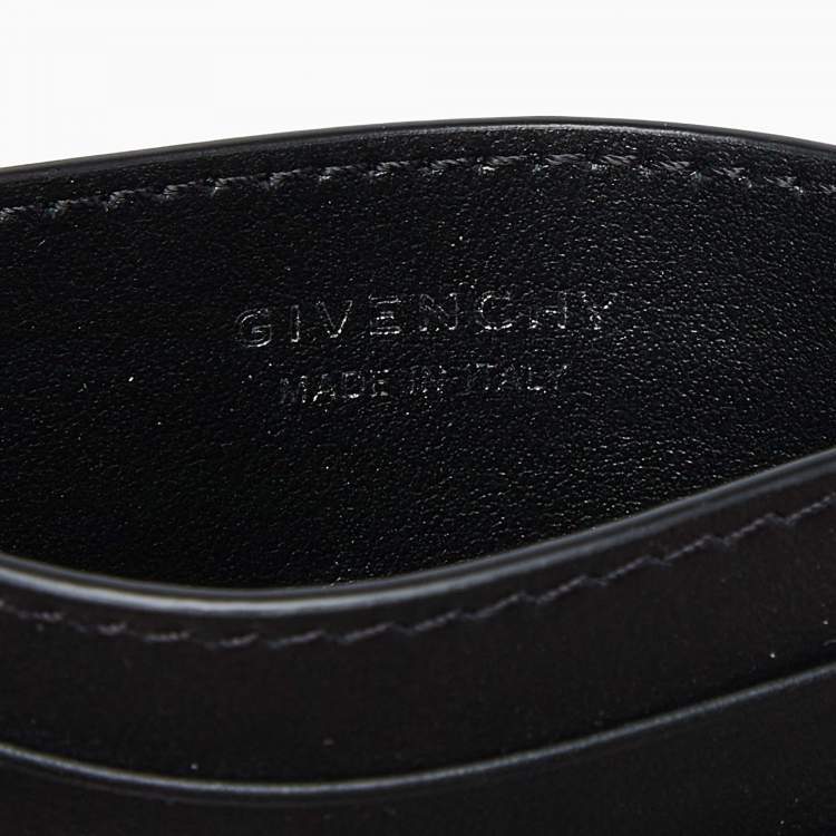 Pre Owned Givenchy Black Leather Logo Card Holder