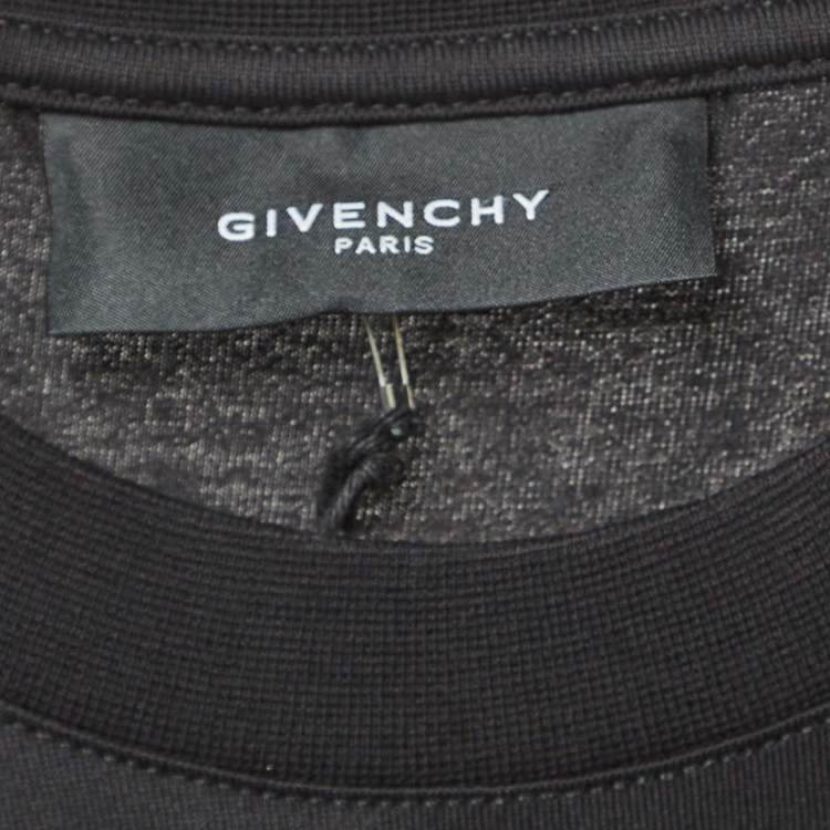 Pre Owned Givenchy Black HDG Print Cotton T-Shirt S