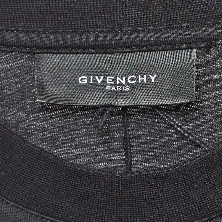 Pre Owned Givenchy Black Stars Shield Print Cotton T-Shirt XS
