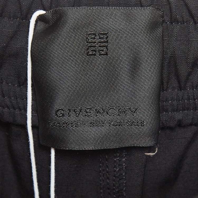 Pre Owned Givenchy Black Cotton and Crochet Trim Cargo Pants M
