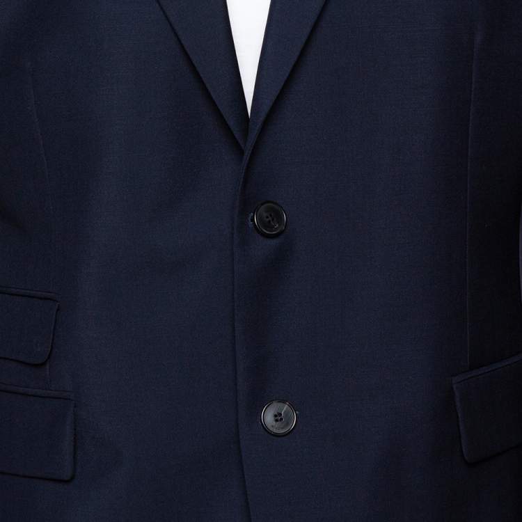 Pre Owned Givenchy Navy Blue Wool & Mohair Tailored Suit XXXL