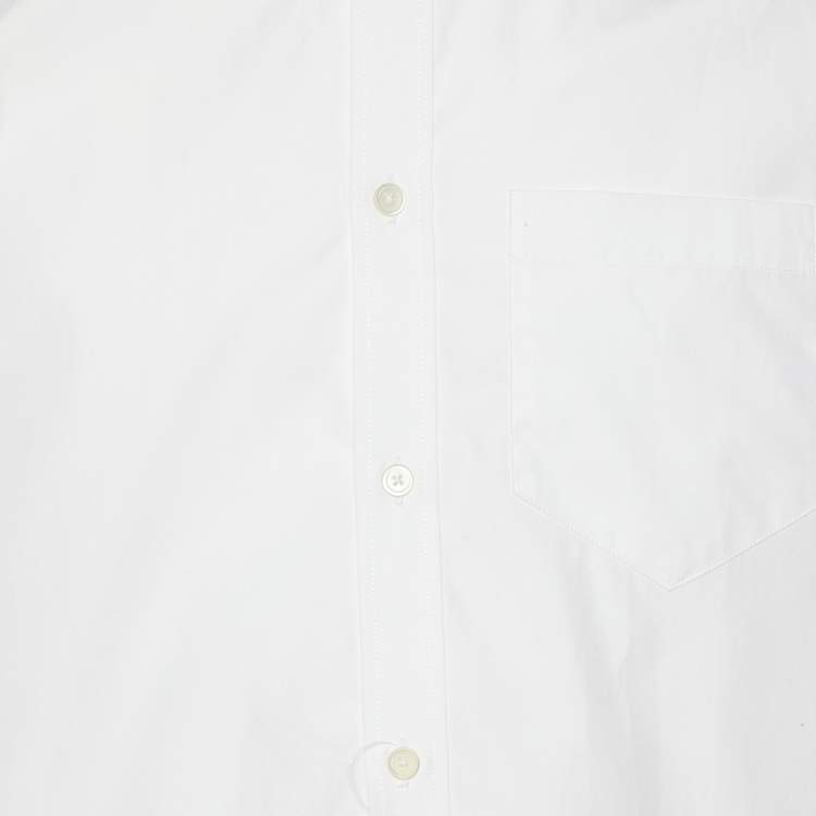 Pre Owned Givenchy White Cotton Crystal Button Shirt M