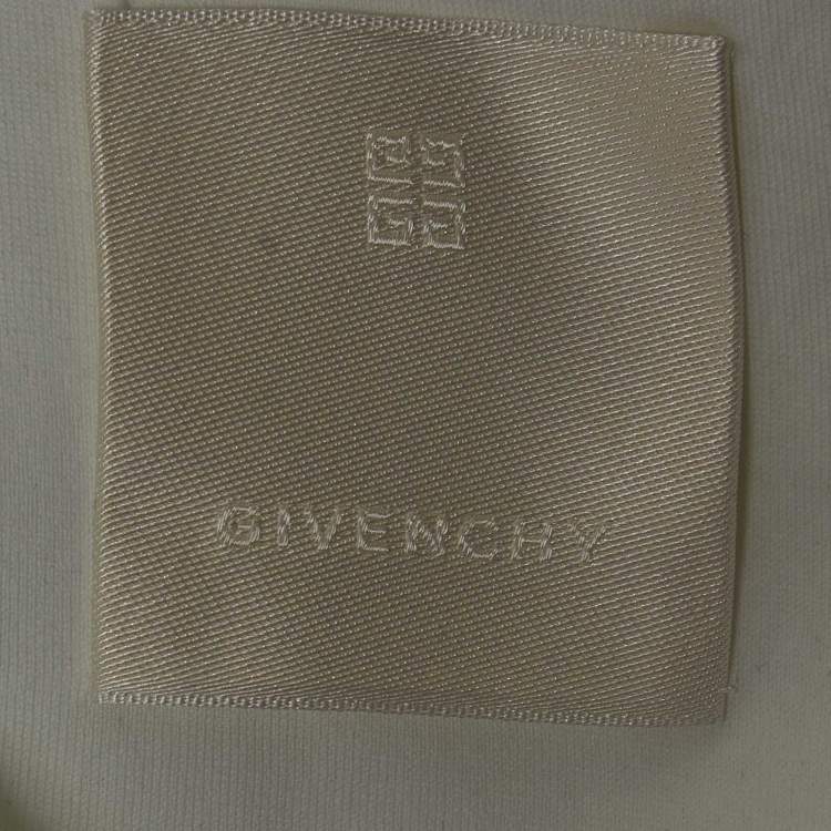 Pre Owned Givenchy White Logo Printed Cotton Standard Fit T-Shirt L