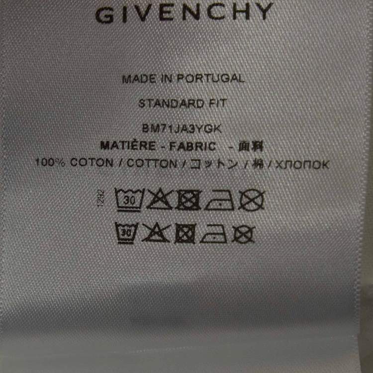 Pre Owned Givenchy White Logo Printed Cotton Standard Fit T-Shirt L