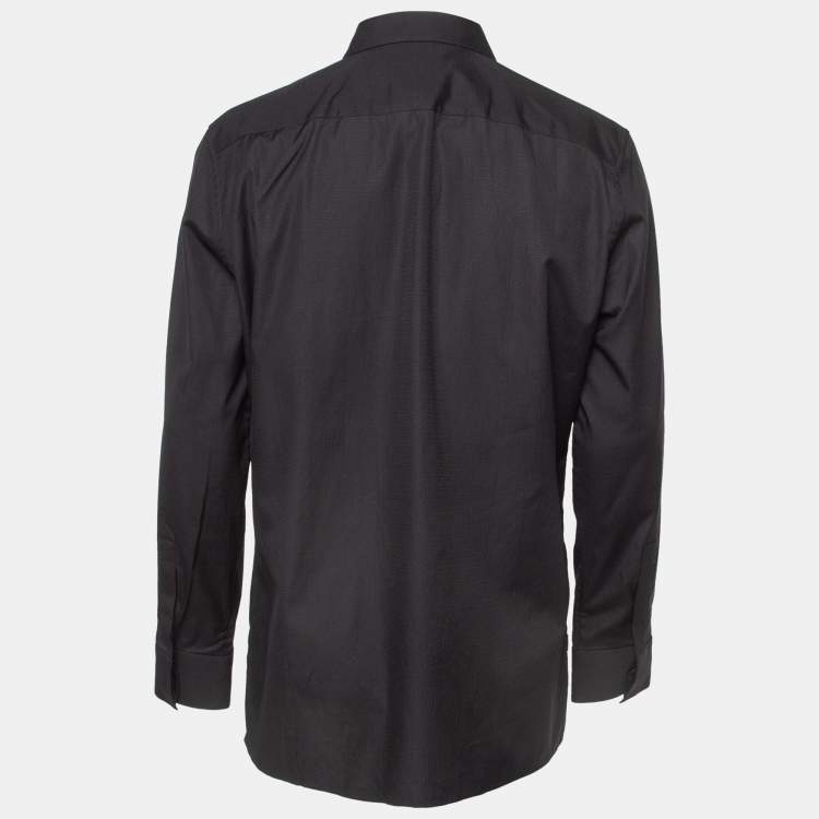 Pre Owned Givenchy Black Jacquard Cotton Long Sleeve Shirt XXL