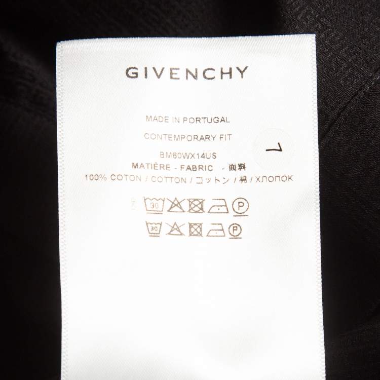 Pre Owned Givenchy Black Jacquard Cotton Long Sleeve Shirt XXL