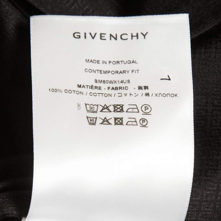 Pre Owned Givenchy Black Jacquard Cotton Long Sleeve Shirt XXL