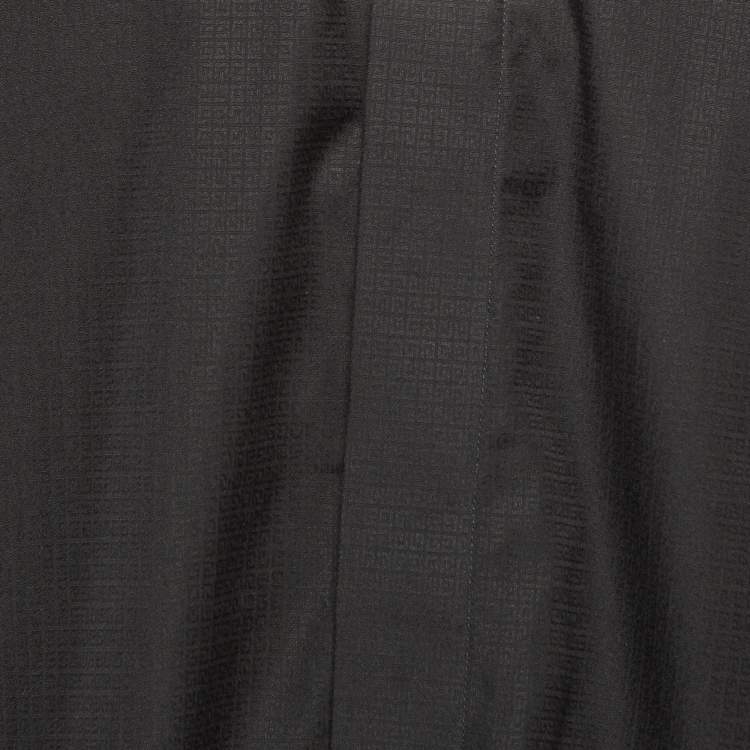 Pre Owned Givenchy Black Jacquard Cotton Long Sleeve Shirt XXL