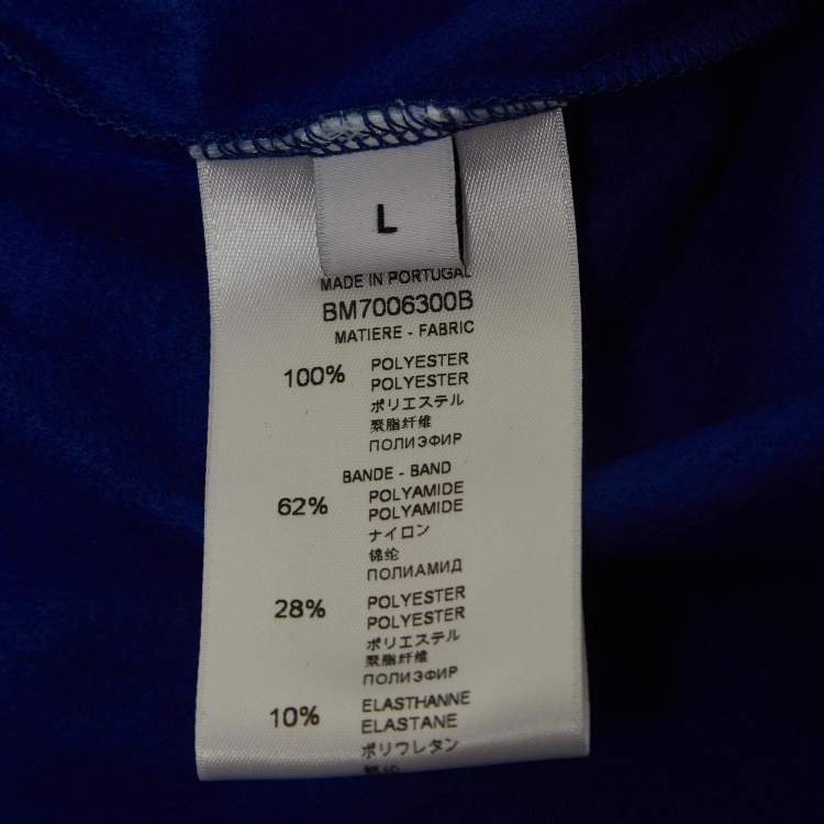 Pre Owned Givenchy Blue Logo-Tape Knit Zipper Track Jacket L