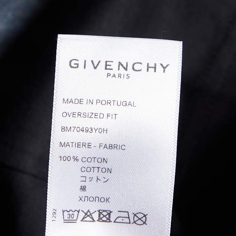 Pre Owned Givenchy Black Cotton Shark Print Cotton Oversized T-Shirt XS