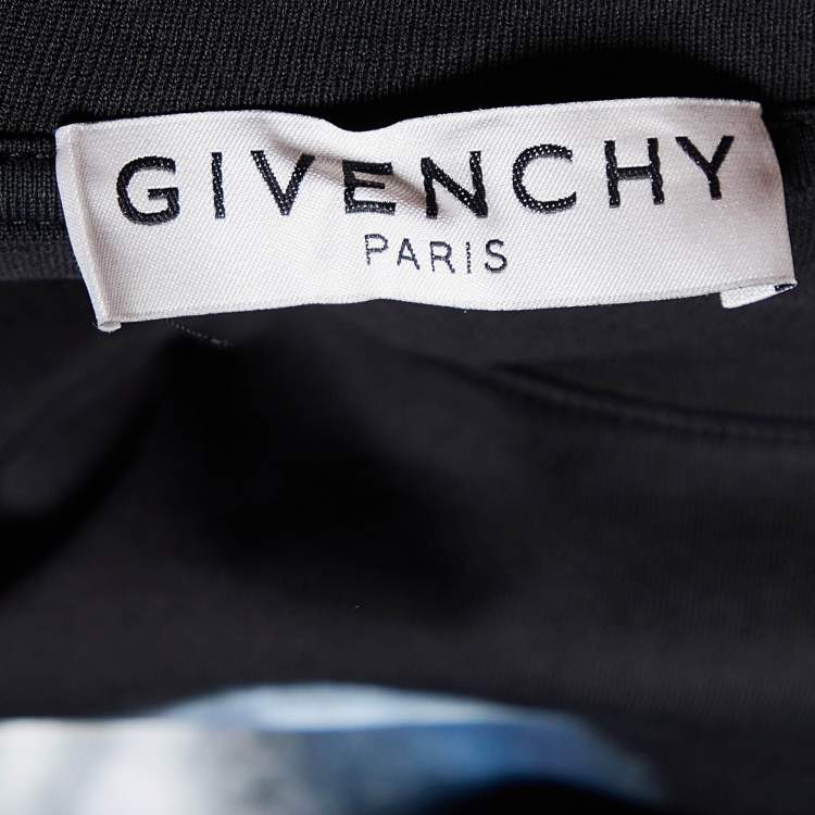 Pre Owned Givenchy Black Cotton Shark Print Cotton Oversized T-Shirt XS